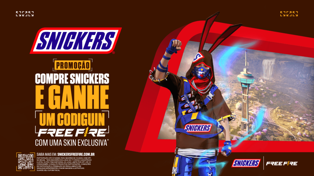 Free Fire Snickers parceria

